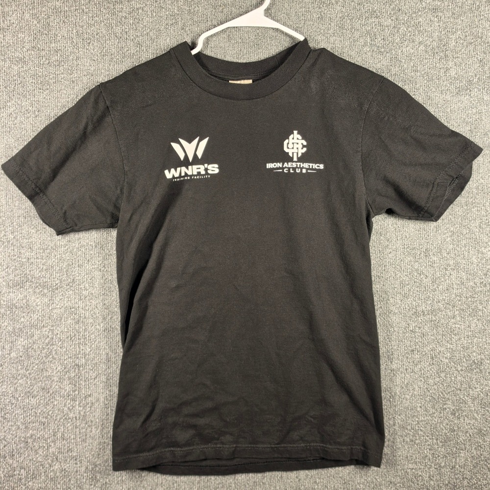 Maison Article Shirt Mens Medium Graphic Tee Iron Aesthetics WNRS Gym Black